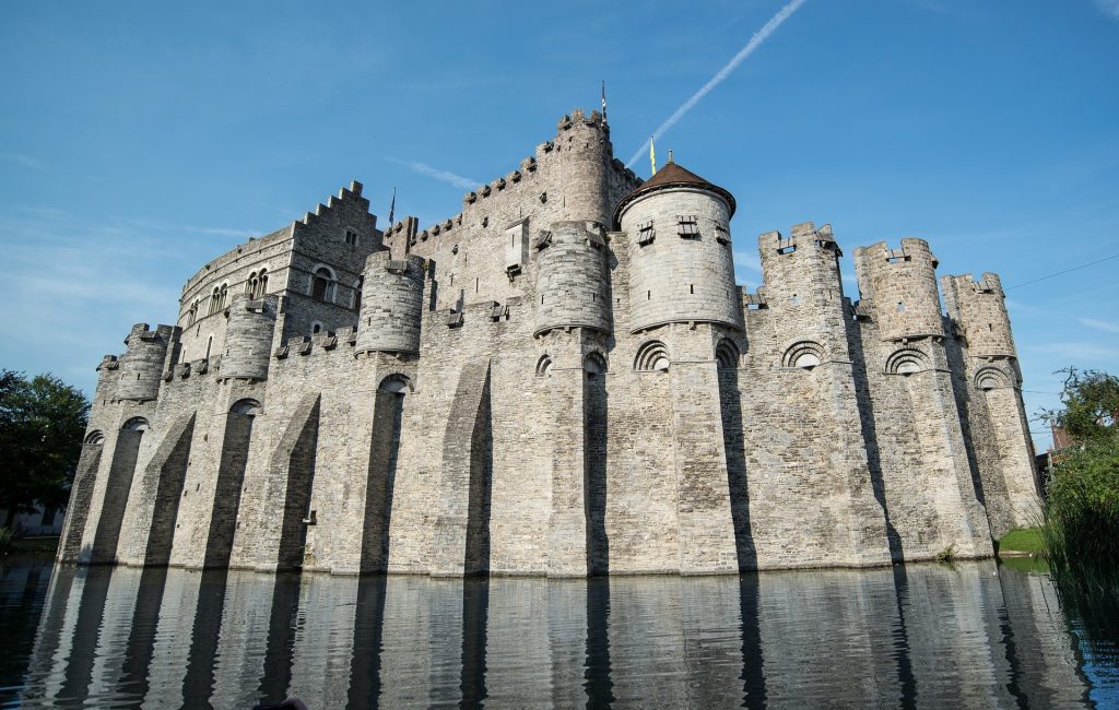 The spectacular Gravensteen, a vast and forbidding fortress 