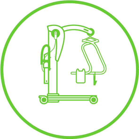 An image of a green hoist icon.